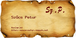 Szűcs Petur névjegykártya